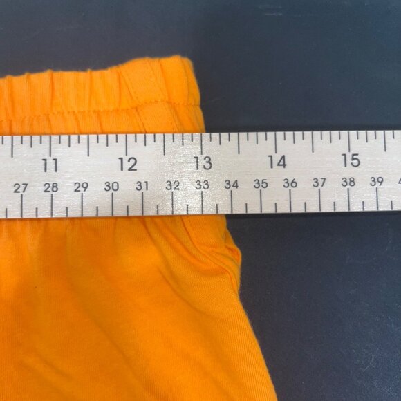 Nike Kids Dri-Fit Loose Fit Training Shorts L Orange Elastic Waist - Picture 3 of 9